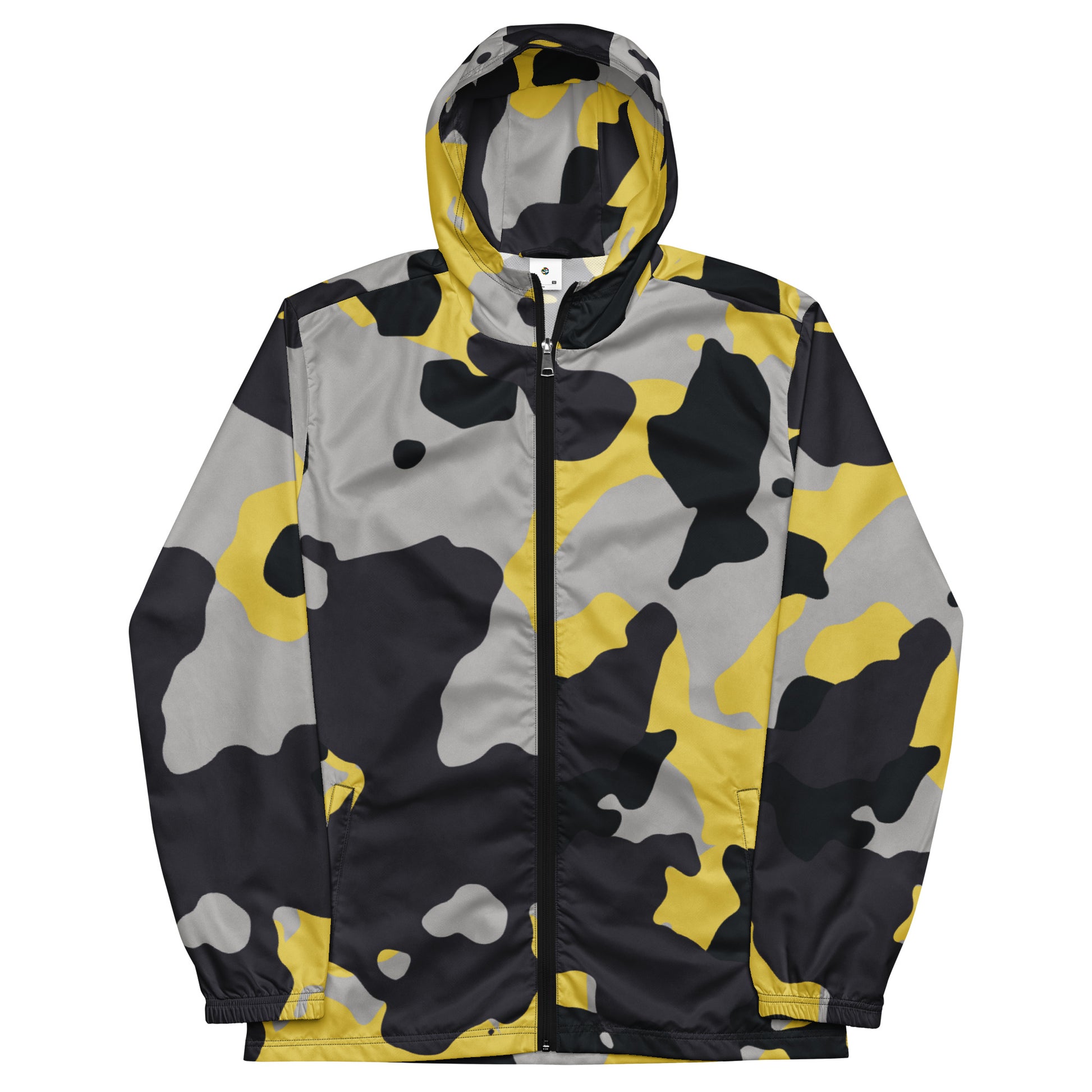 Camo Windbreaker For Men | Yellow, Black & Silver