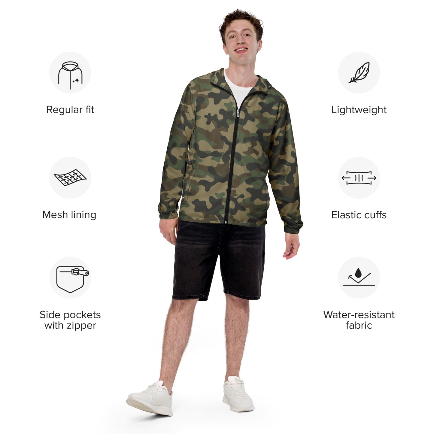 Camo Windbreaker For Men | Military Brown