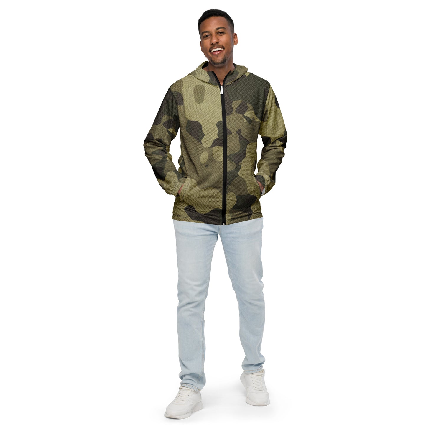 Camo Windbreaker For Men | Green Fabric