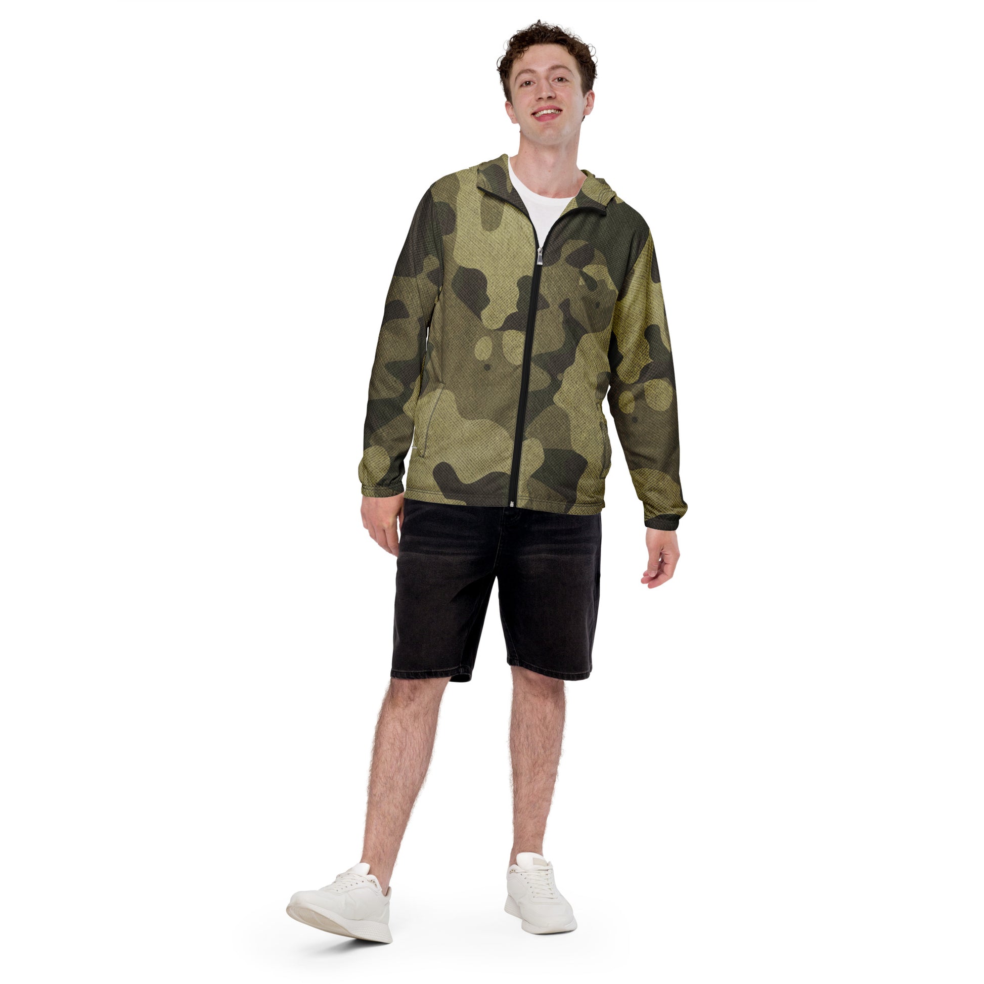 Camo Windbreaker For Men | Green Fabric