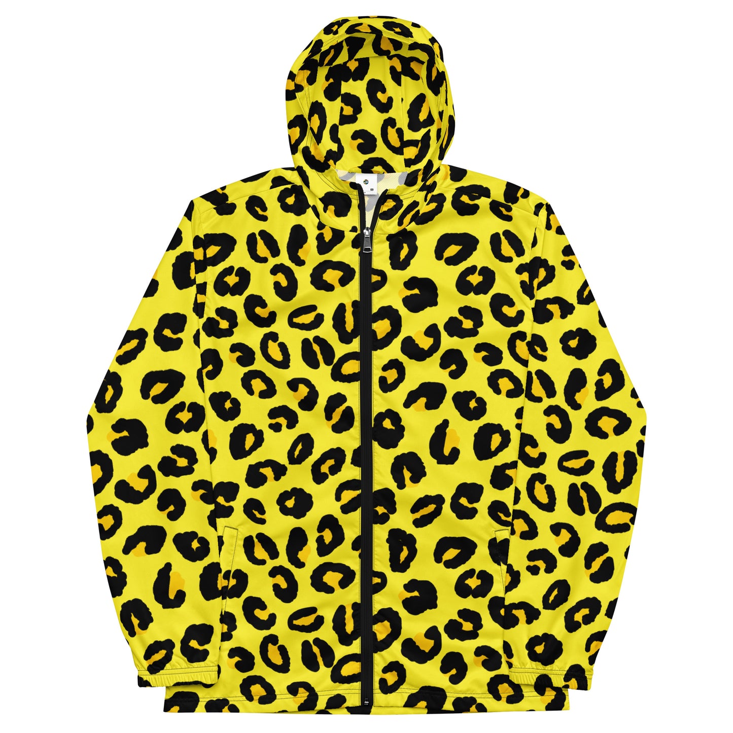 Windbreaker For Men | Black and Yellow Leopard Pattern