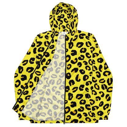 Windbreaker For Men | Black and Yellow Leopard Pattern