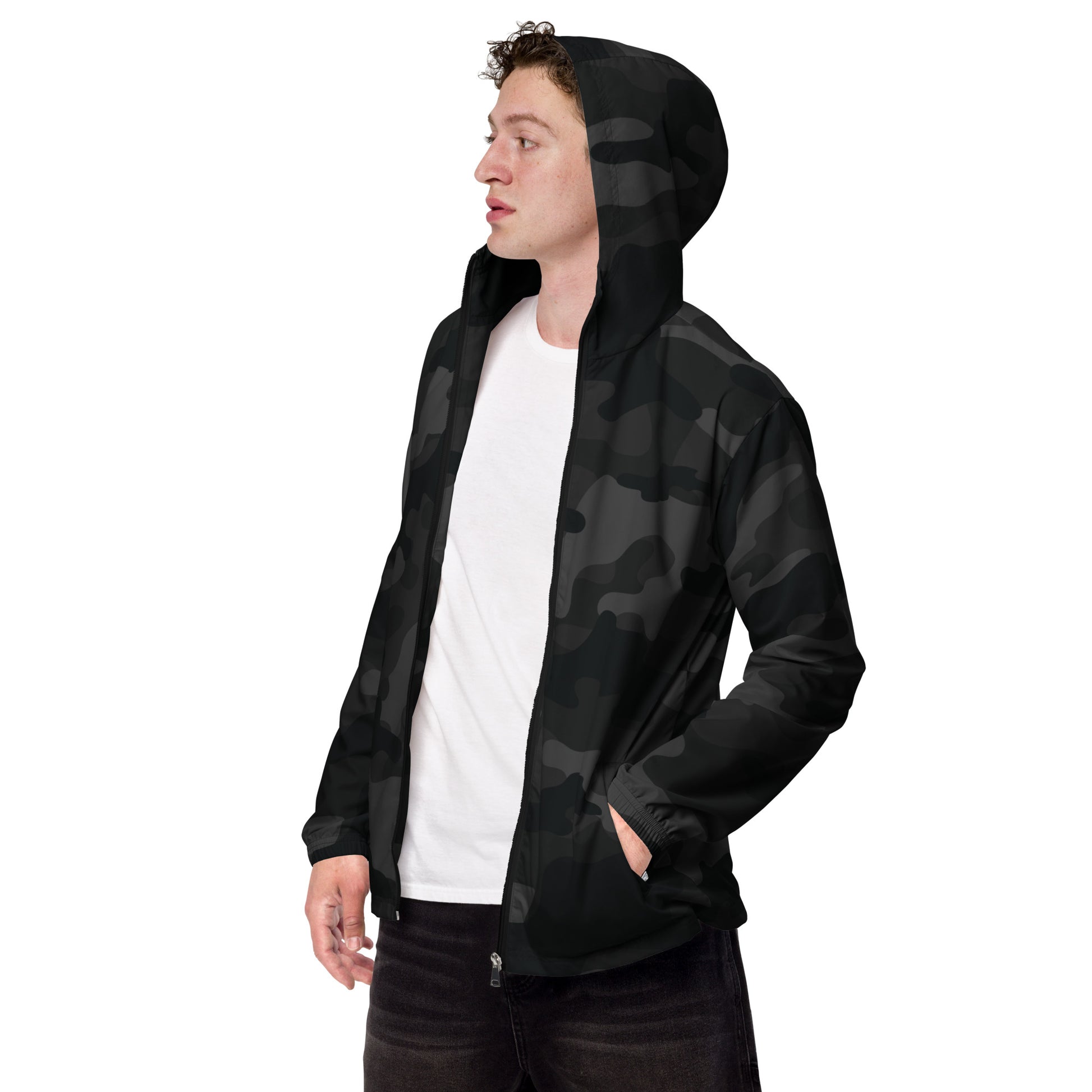 Camo Windbreaker For Men | Black