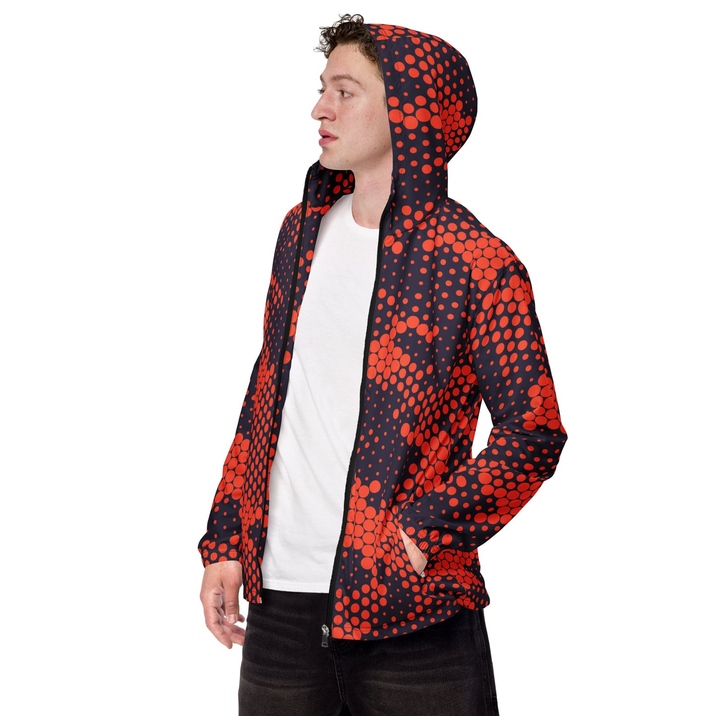 Camo Windbreaker For Men | Orange & Blue Digital