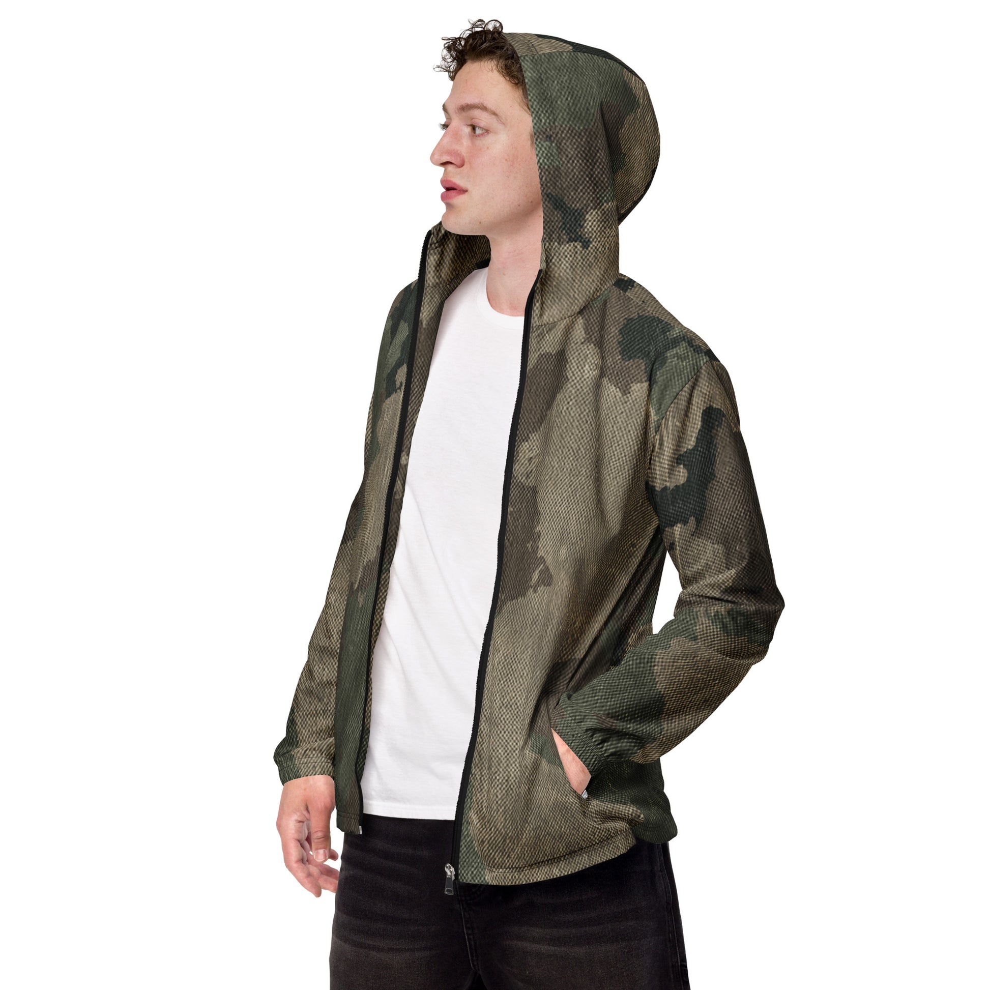 Camo Windbreaker For Men | Dirty Old Brown