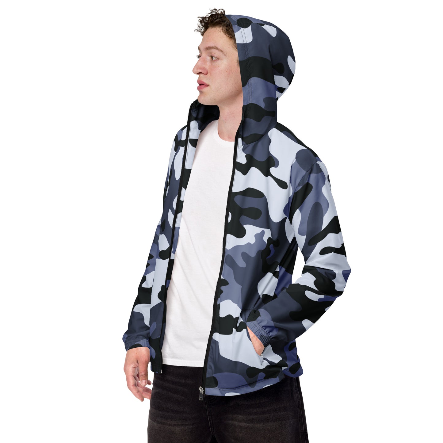 Camo Windbreaker For Men | Light Blue