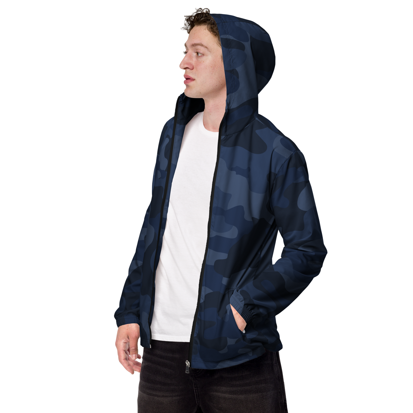 Camo Windbreaker For Men | Deep Blue