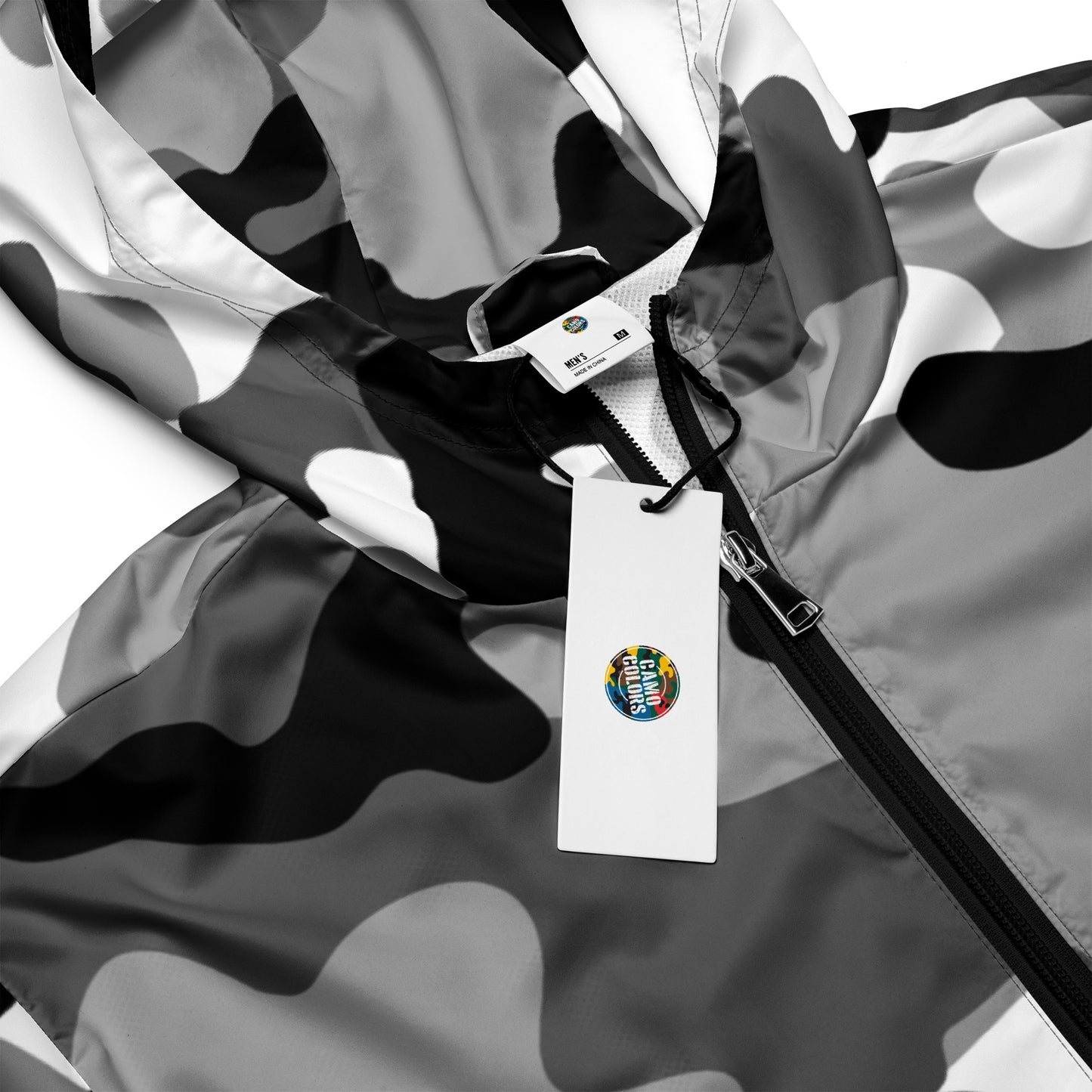 Camo Windbreaker For Men | Black, White & Gray