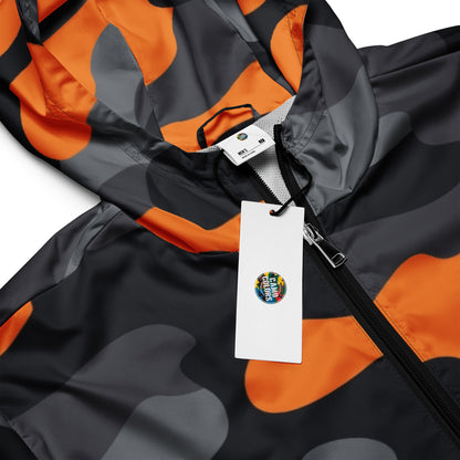 Camo Windbreaker For Men | Orange, Gray & Black