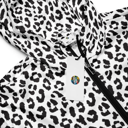 Windbreaker For Men | Black and White Leopard Pattern