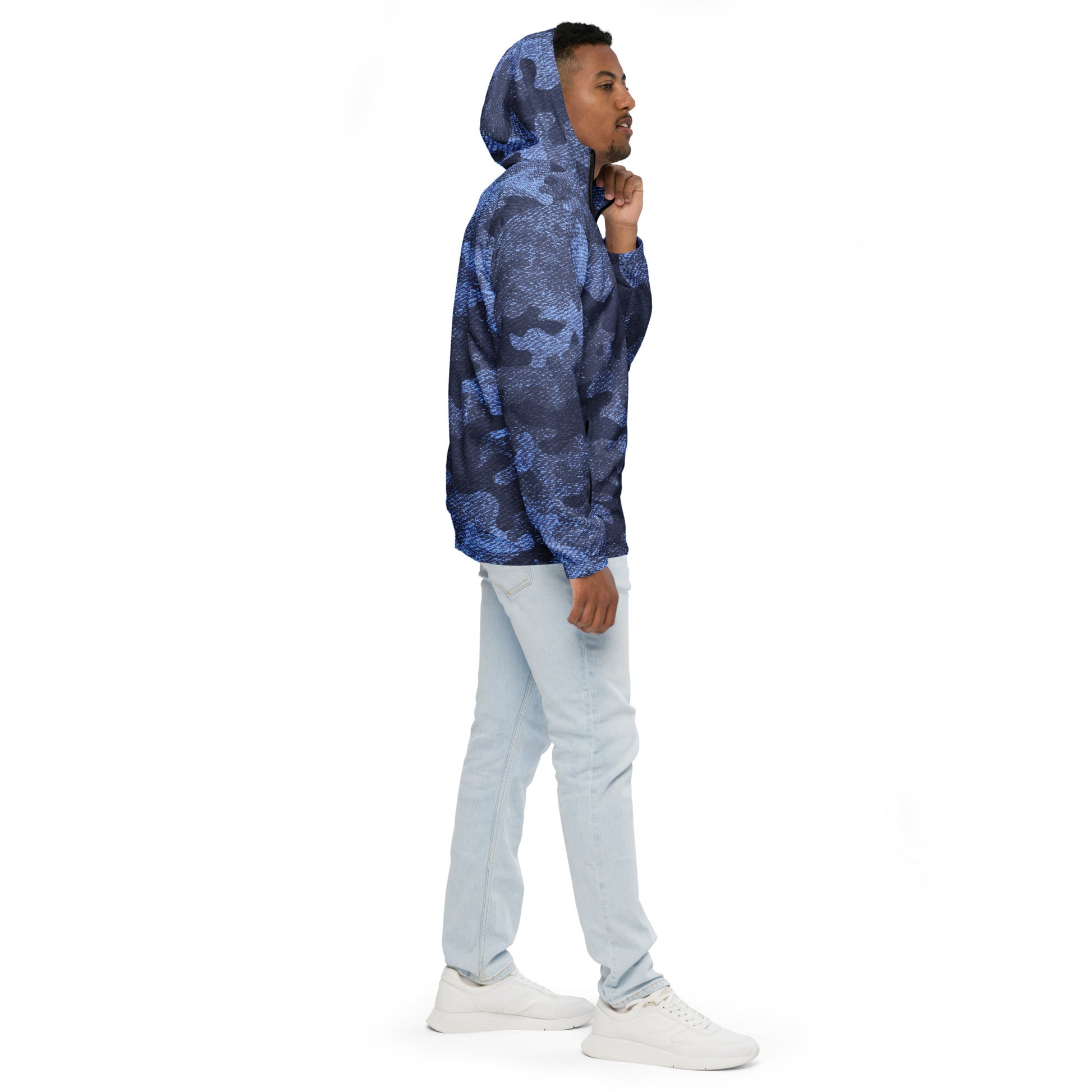 Camo Windbreaker For Men | Denim Blue