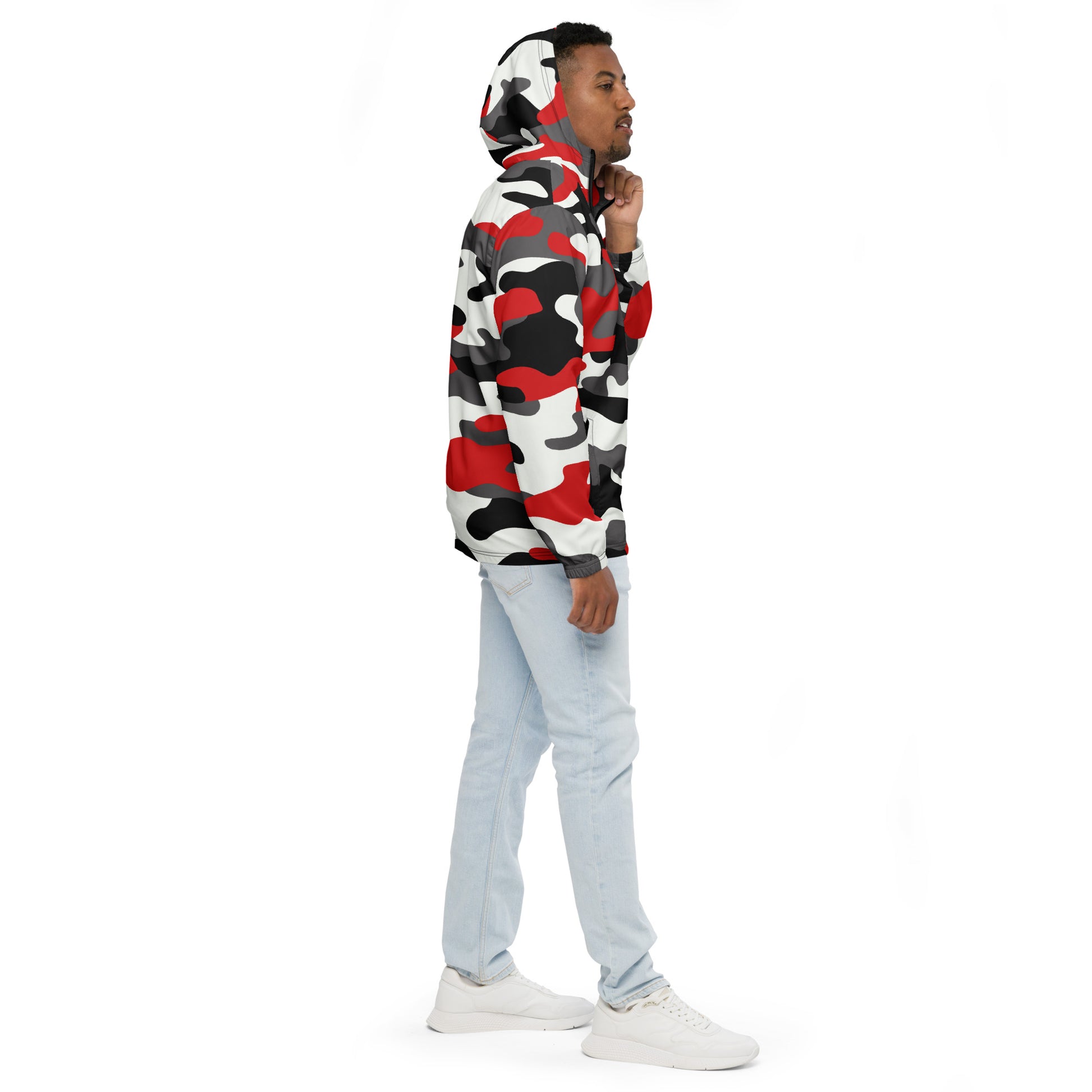 Camo Windbreaker For Men | Red, Black & White