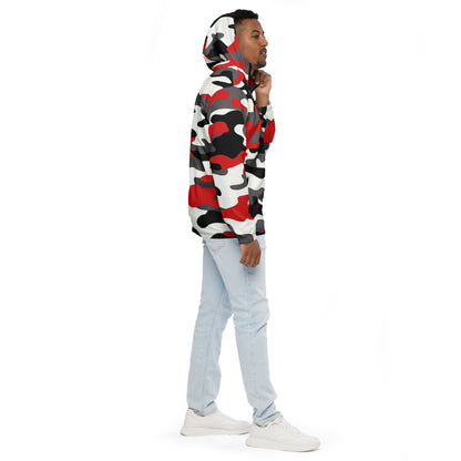 Camo Windbreaker For Men | Red, Black & White