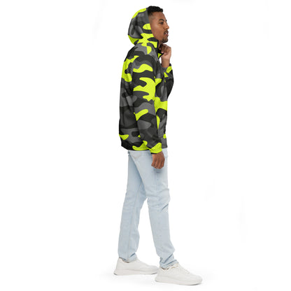 Camo Windbreaker For Men | Black, Gray & Yellow