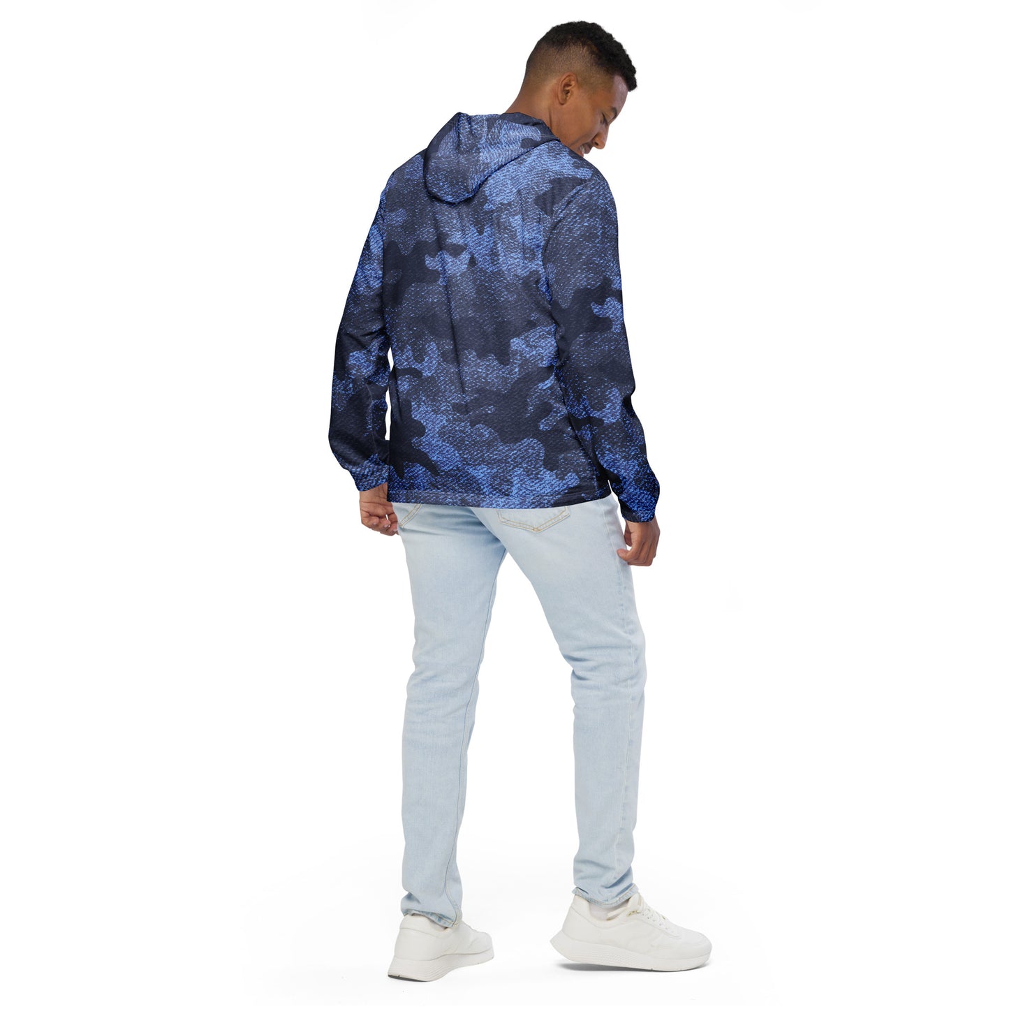 Camo Windbreaker For Men | Denim Blue