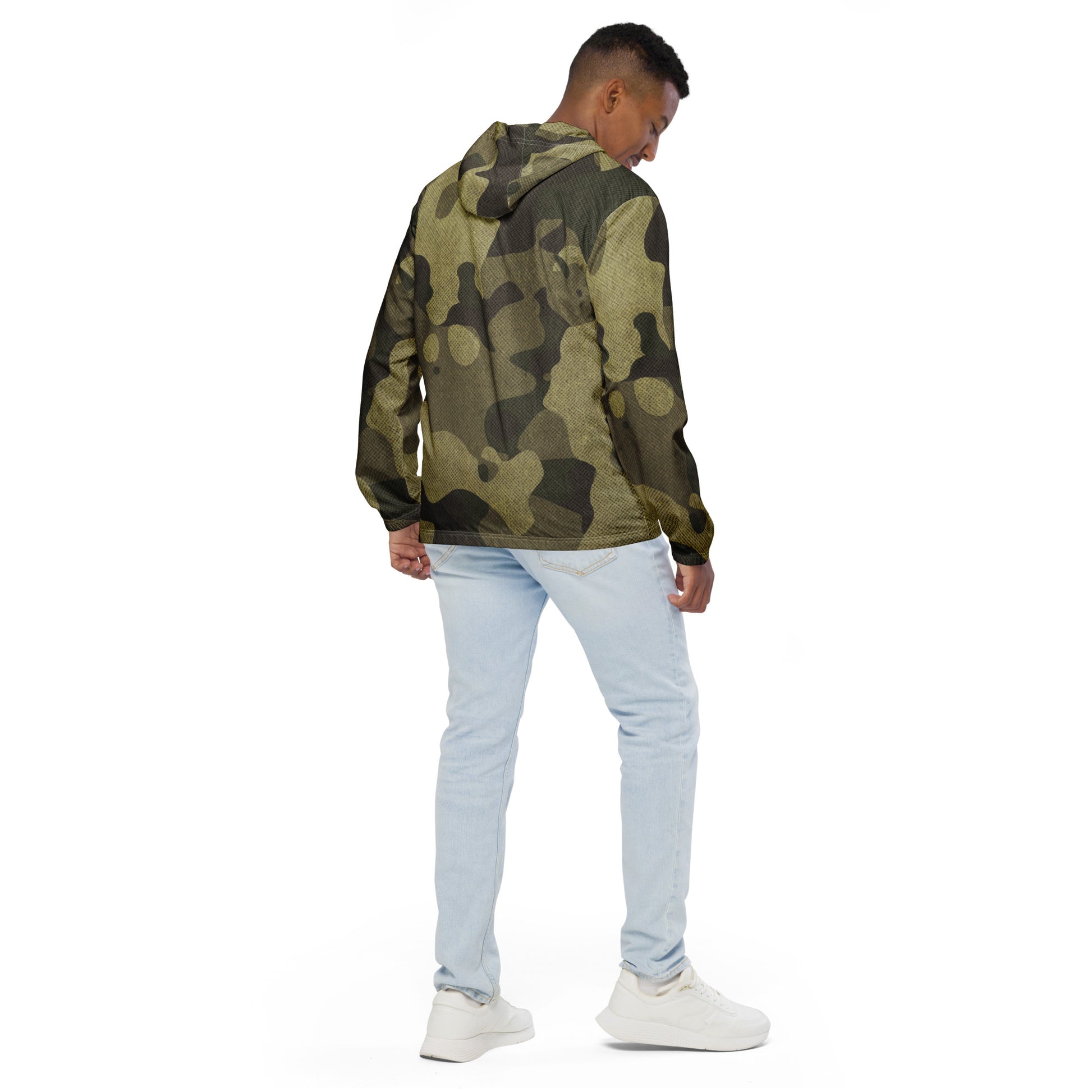 Camo Windbreaker For Men | Green Fabric