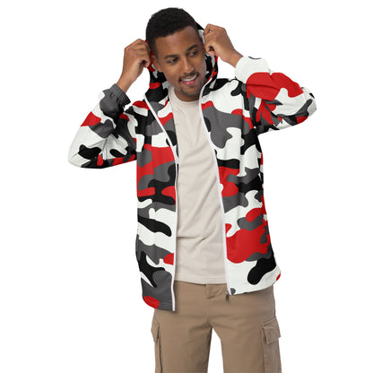 Camo Windbreaker For Men | Red, Black & White