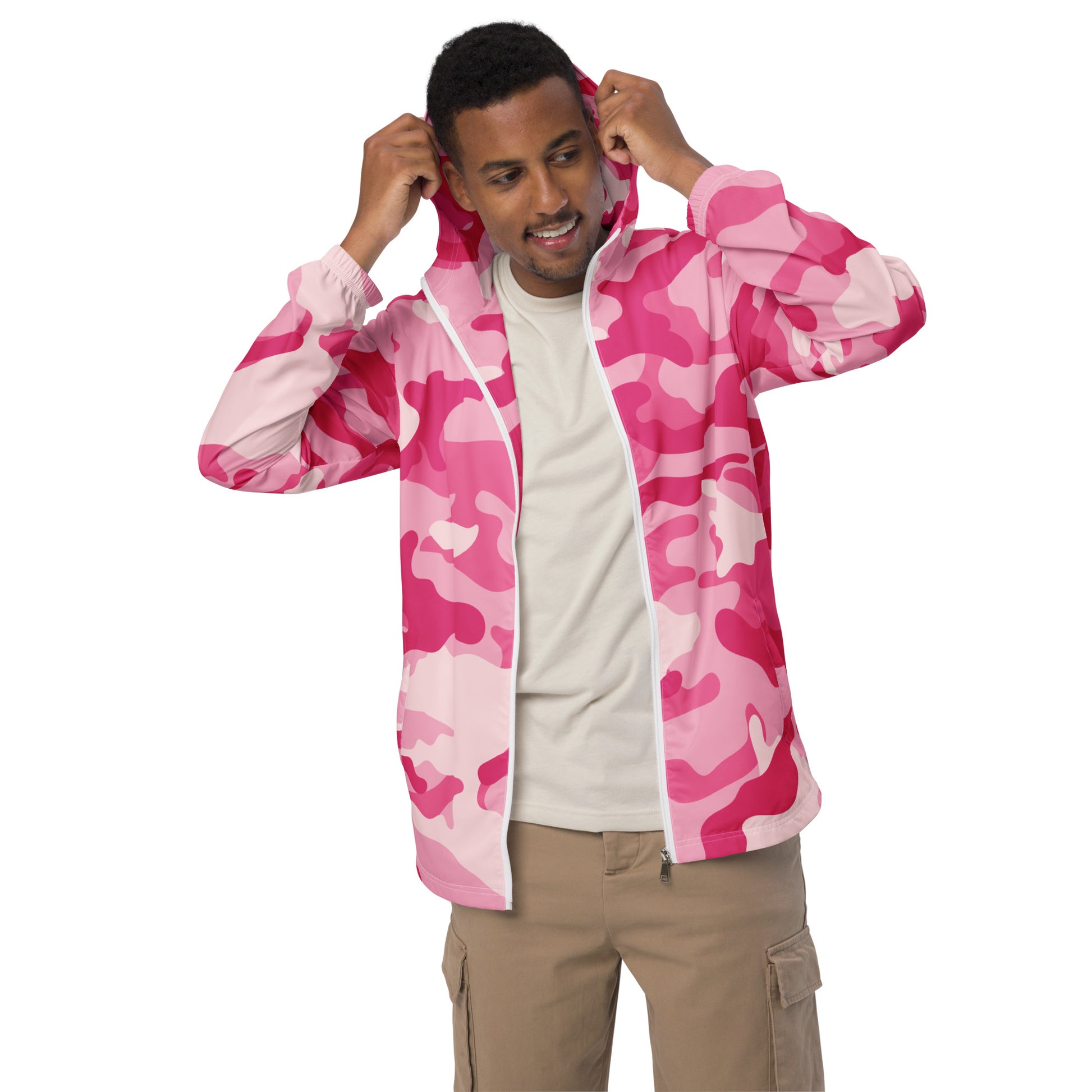 Camo Windbreaker For Men | Lavender Pink