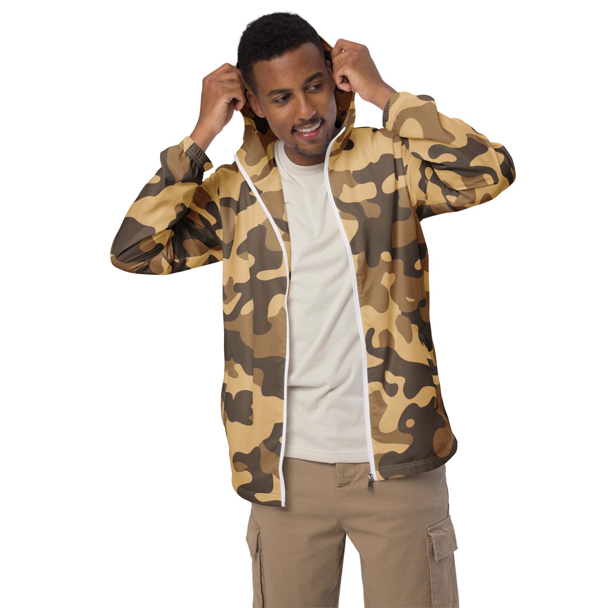 Men s Camo Windbreaker Khaki