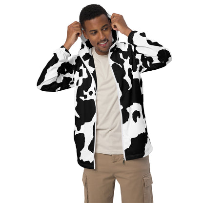 Camo Windbreaker For Men | Black & White Cow Skin