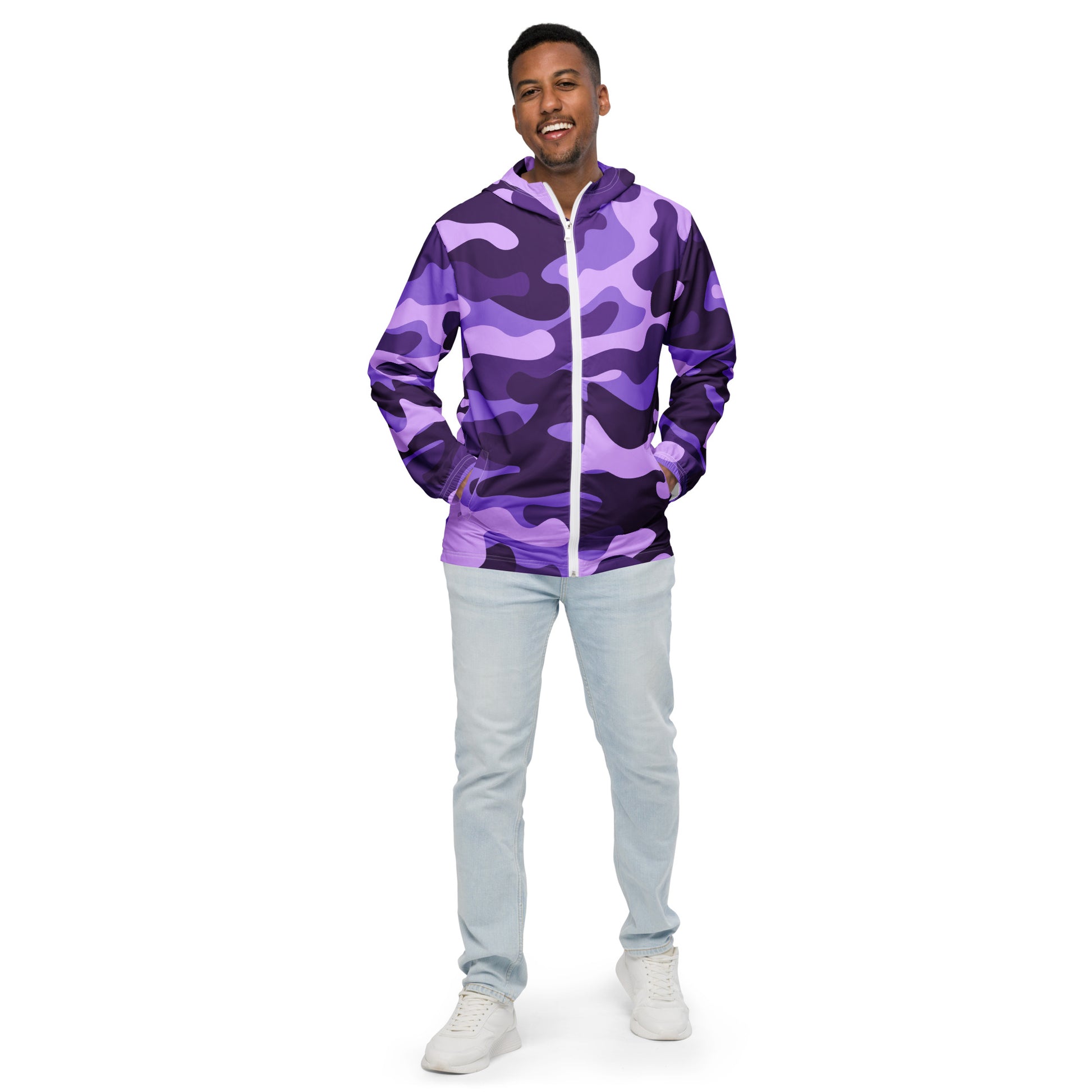 Camo Windbreaker For Men | Purple, Blue & Mauve