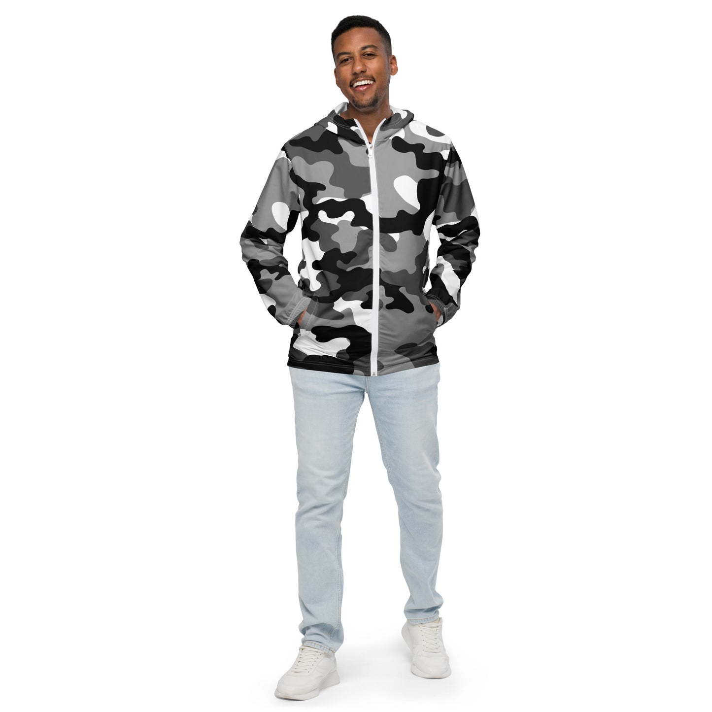 Camo Windbreaker For Men | Black, White & Gray