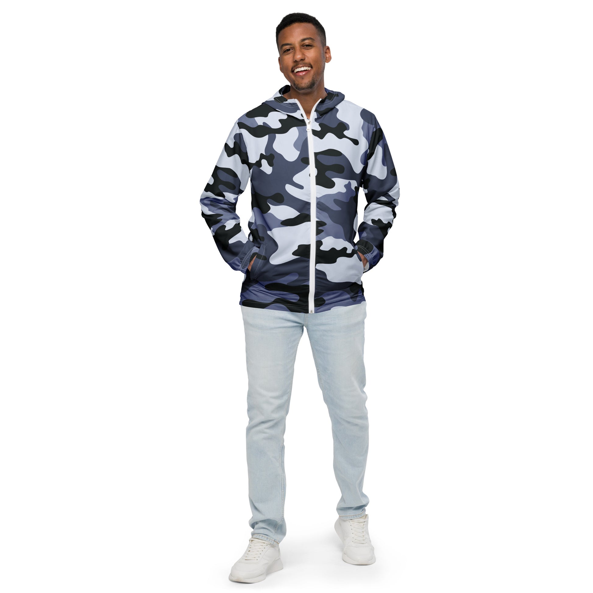 Camo Windbreaker For Men | Light Blue