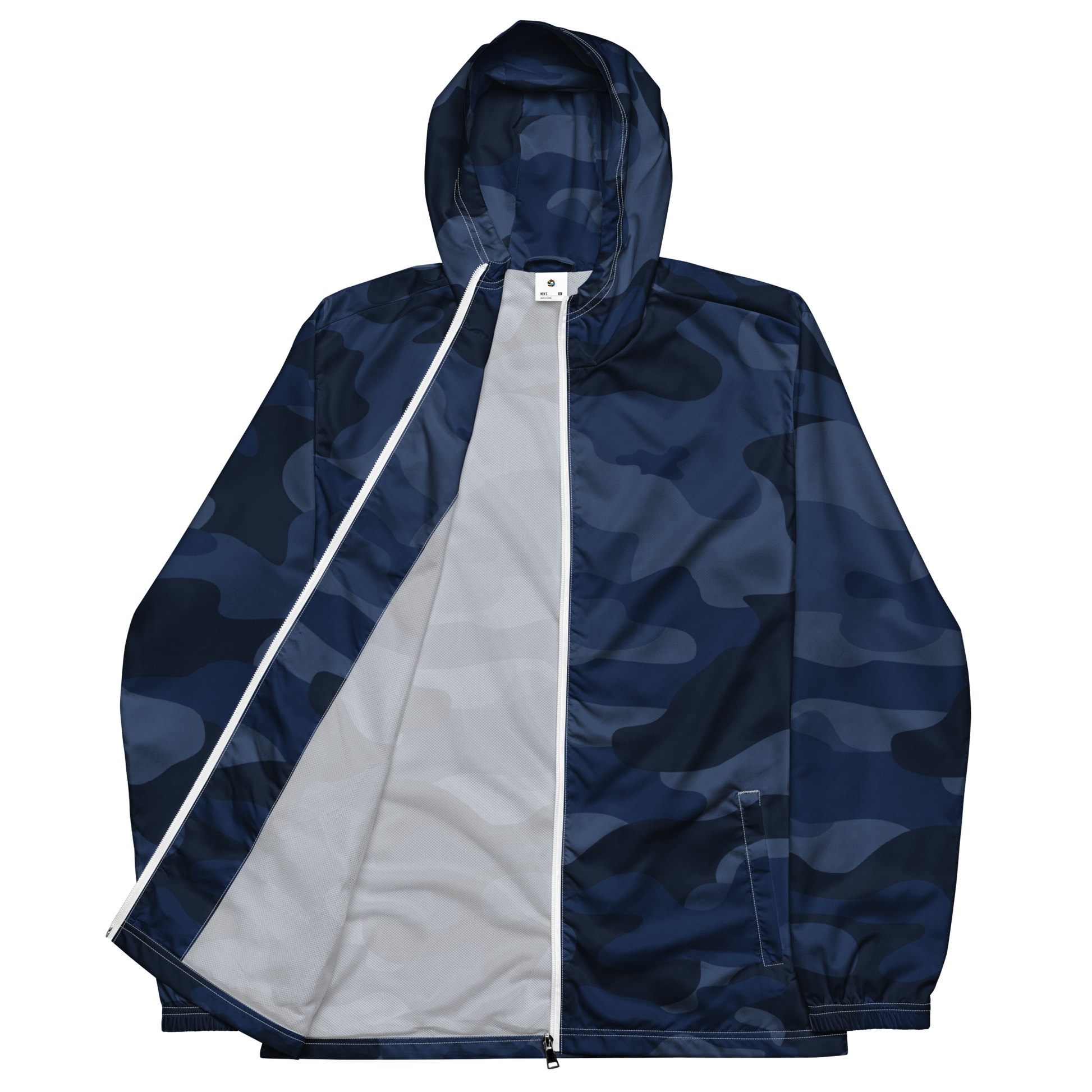 Camo Windbreaker For Men | Deep Blue