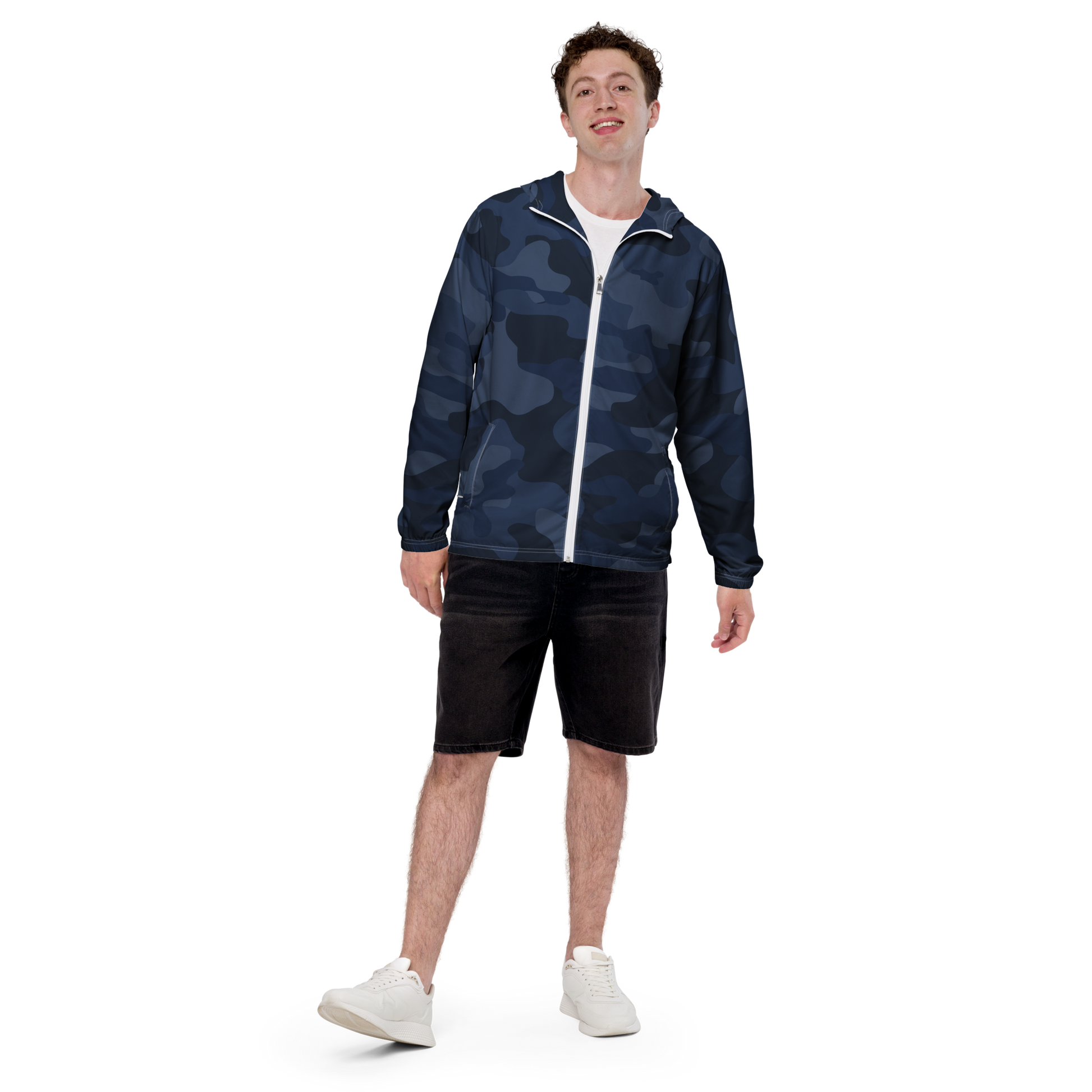 Camo Windbreaker For Men | Deep Blue