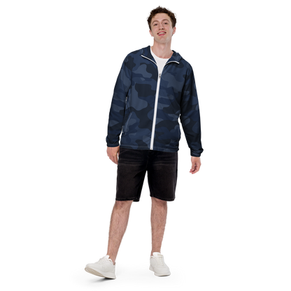 Camo Windbreaker For Men | Deep Blue