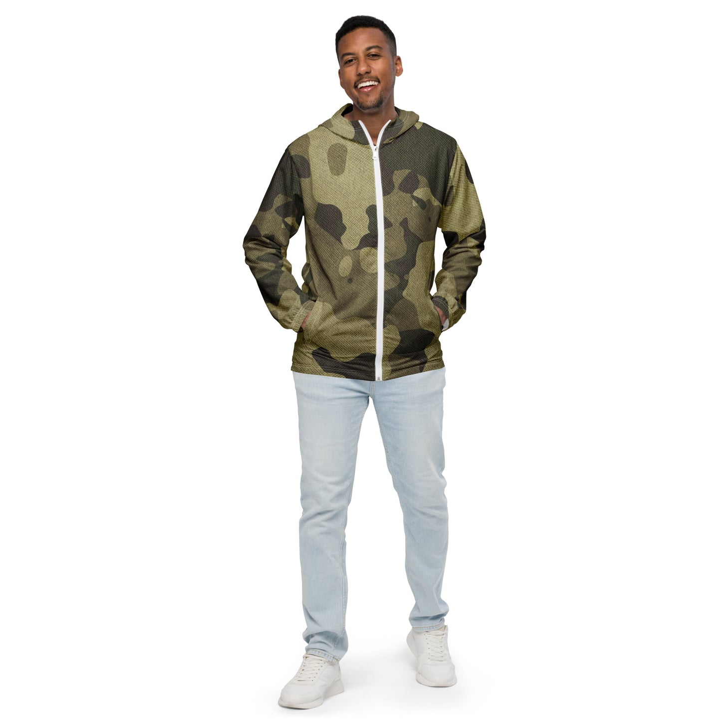 Camo Windbreaker For Men | Green Fabric