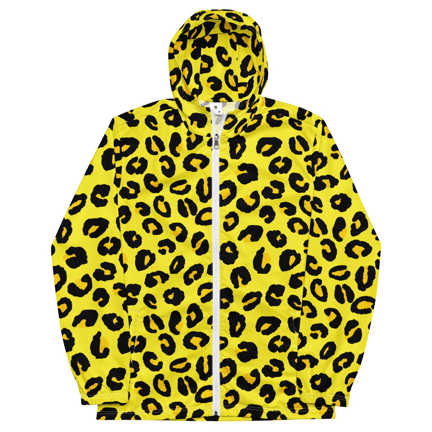 Windbreaker For Men | Black and Yellow Leopard Pattern