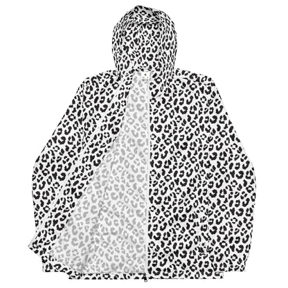 Windbreaker For Men | Black and White Leopard Pattern