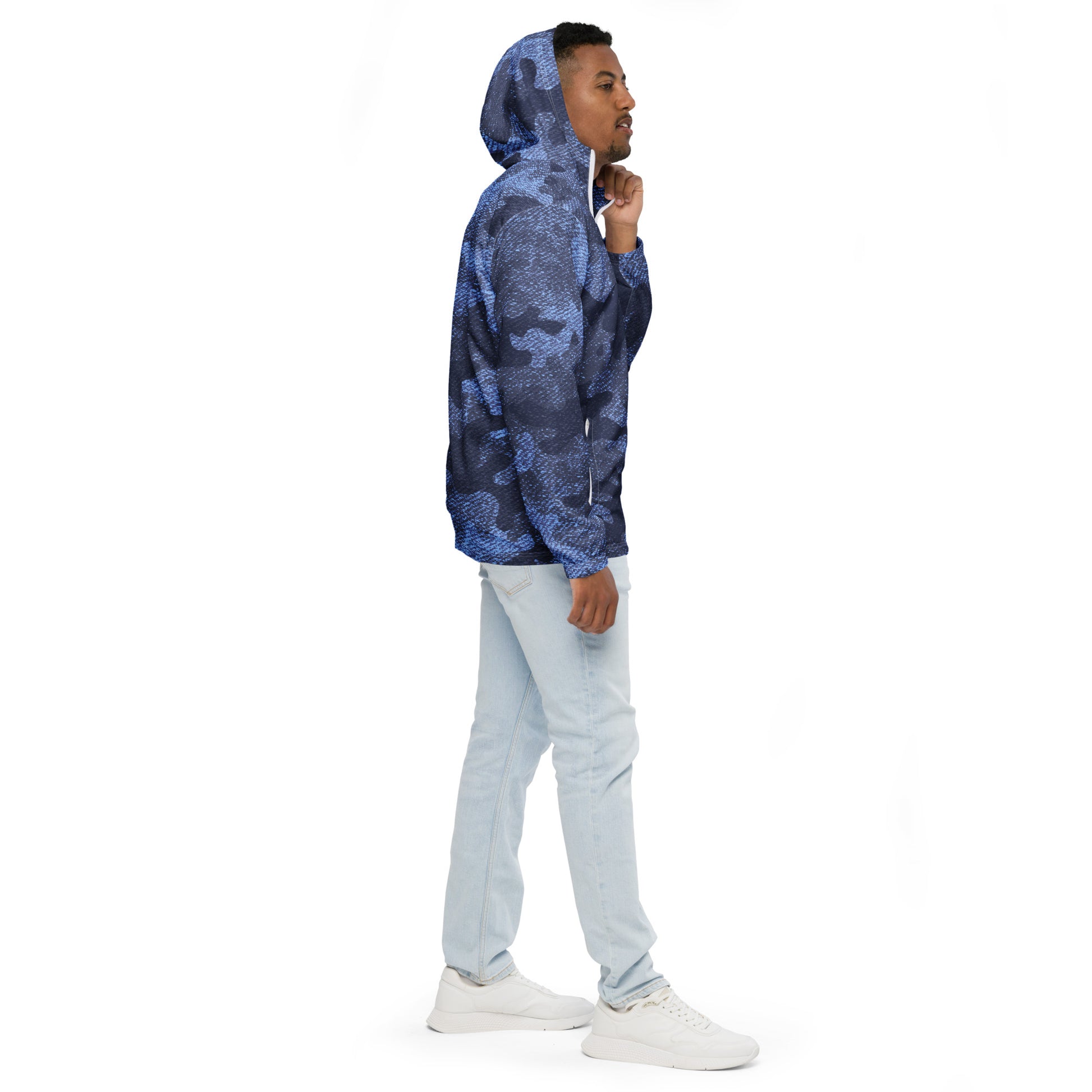 Camo Windbreaker For Men | Denim Blue