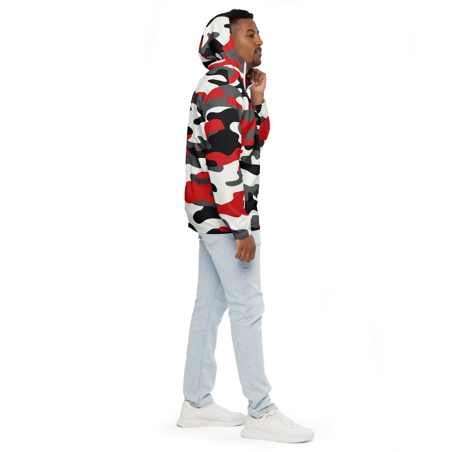 Camo Windbreaker For Men | Red, Black & White