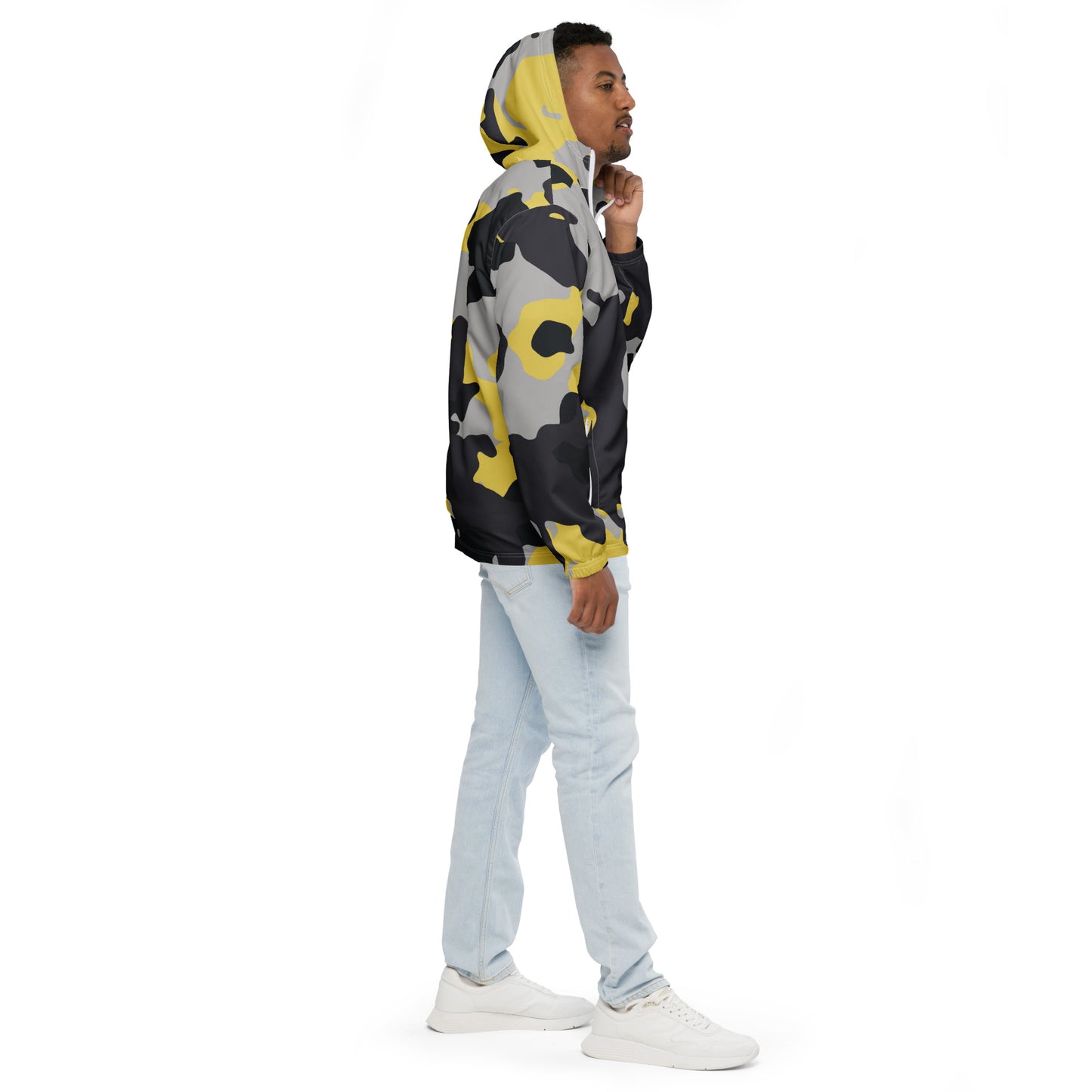 Camo Windbreaker For Men | Yellow, Black & Silver