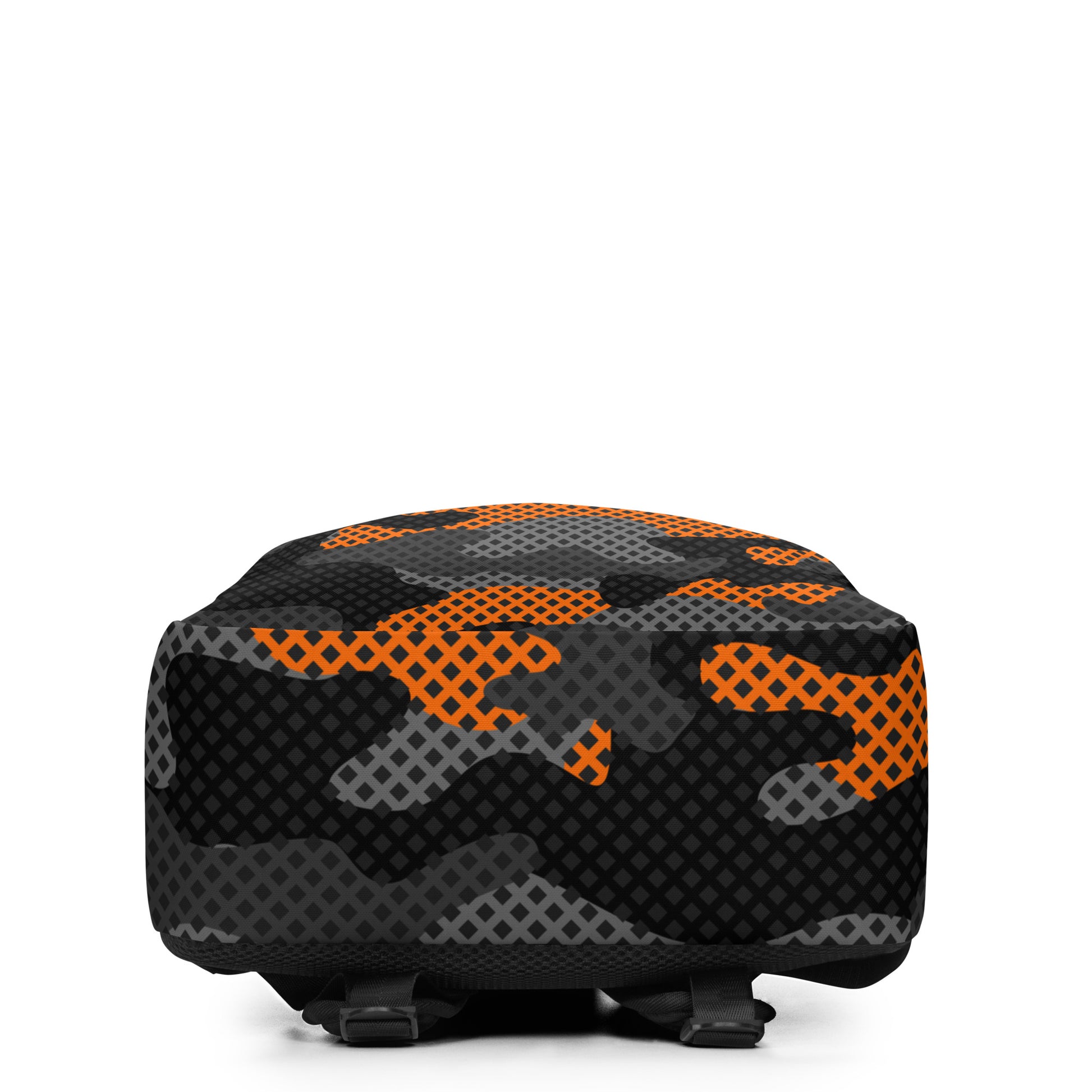 Minimalist Backpack | Black & Orange Pixel Camouflage