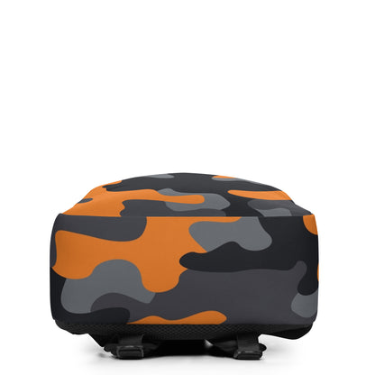 Minimalist Backpack | Orange, Gray & Black Camouflage