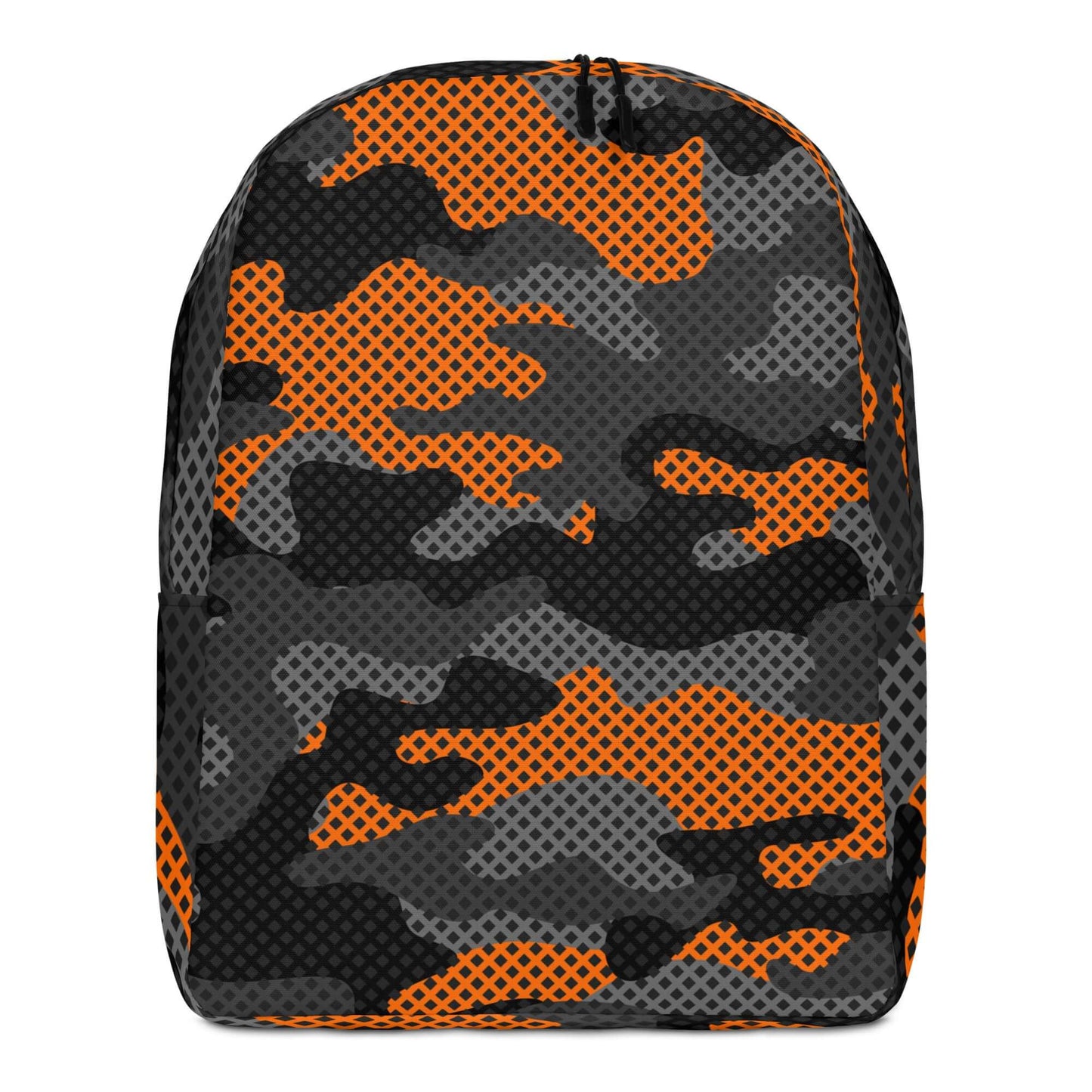 Minimalist Backpack | Black & Orange Pixel Camouflage