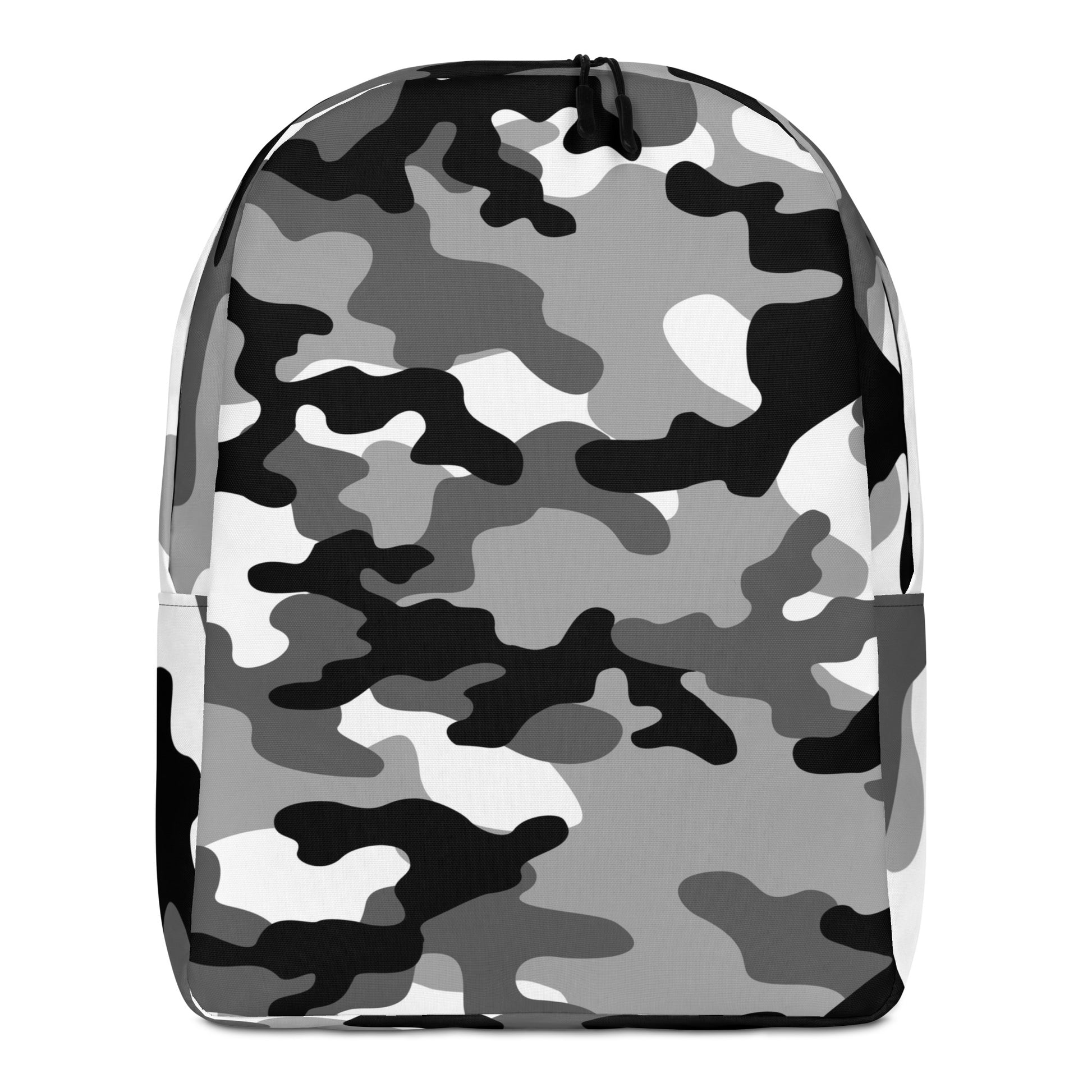 Minimalist Backpack | Black, White & Gray Camouflage