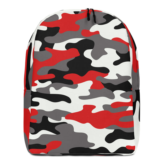 Minimalist Backpack | Red, Black & White Camouflage