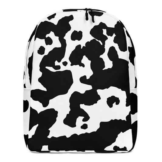 Minimalist Backpack | Black & White Cow Skin