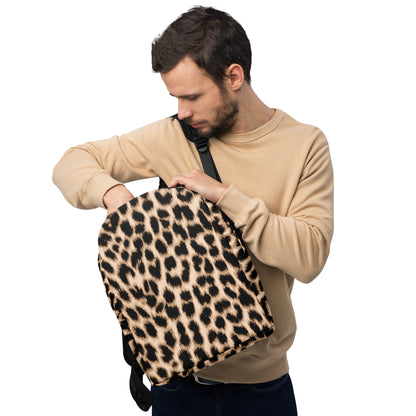 Minimalist Backpack | Cheetah Print | Classic Brown