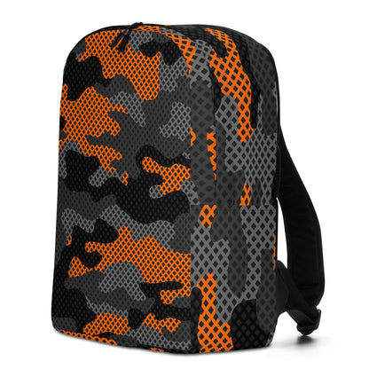 Minimalist Backpack | Black & Orange Pixel Camouflage