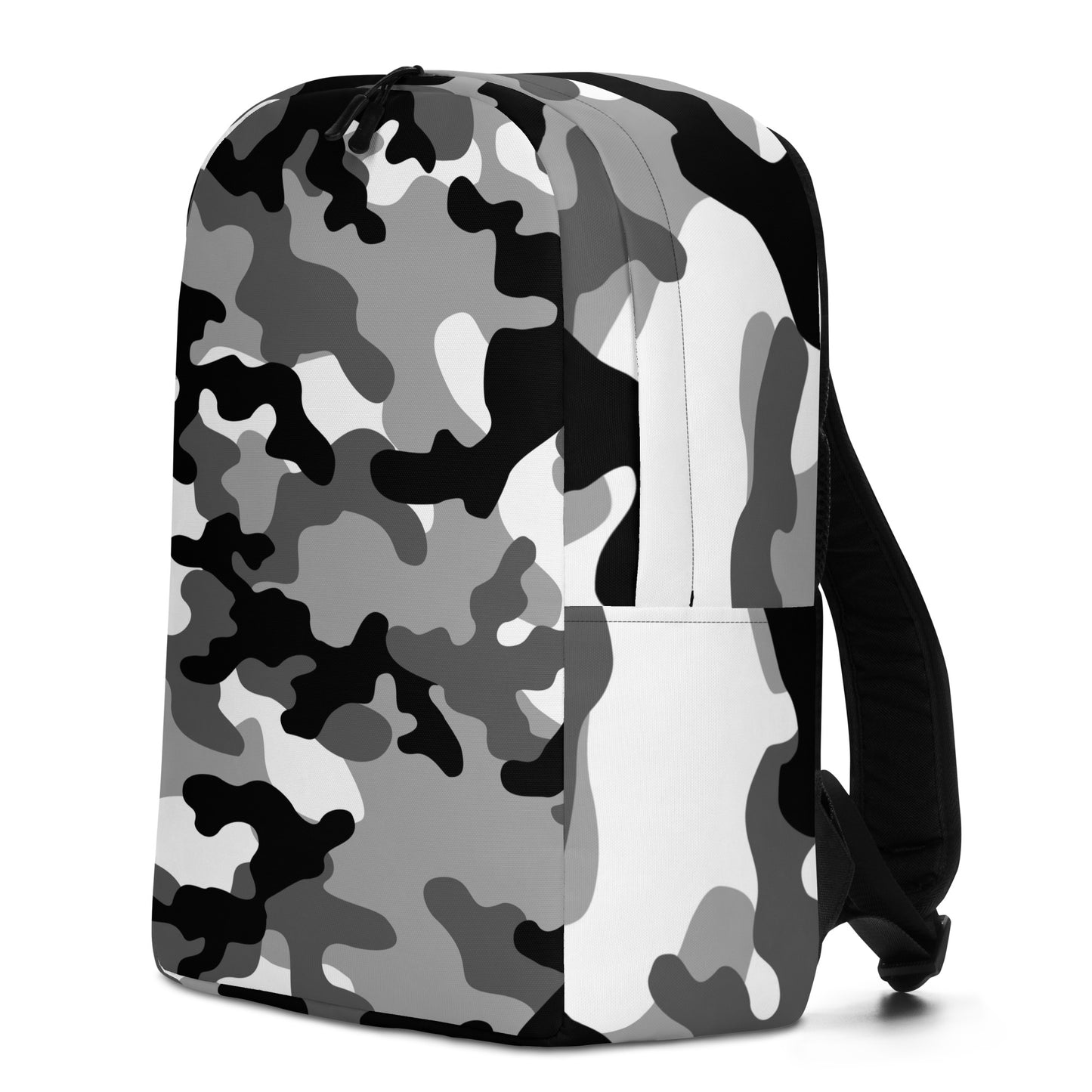 Minimalist Backpack | Black, White & Gray Camouflage