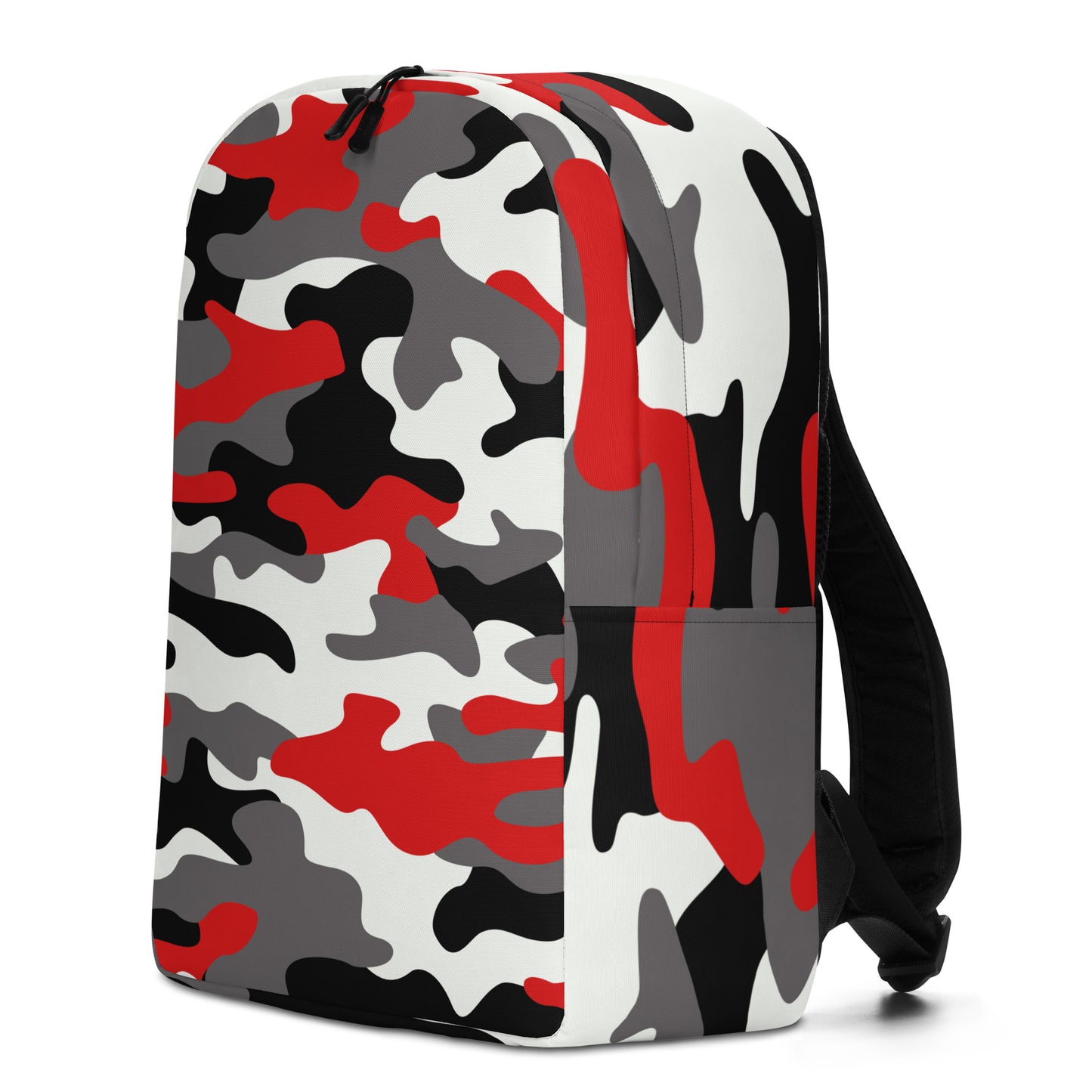 Minimalist Backpack | Red, Black & White Camouflage