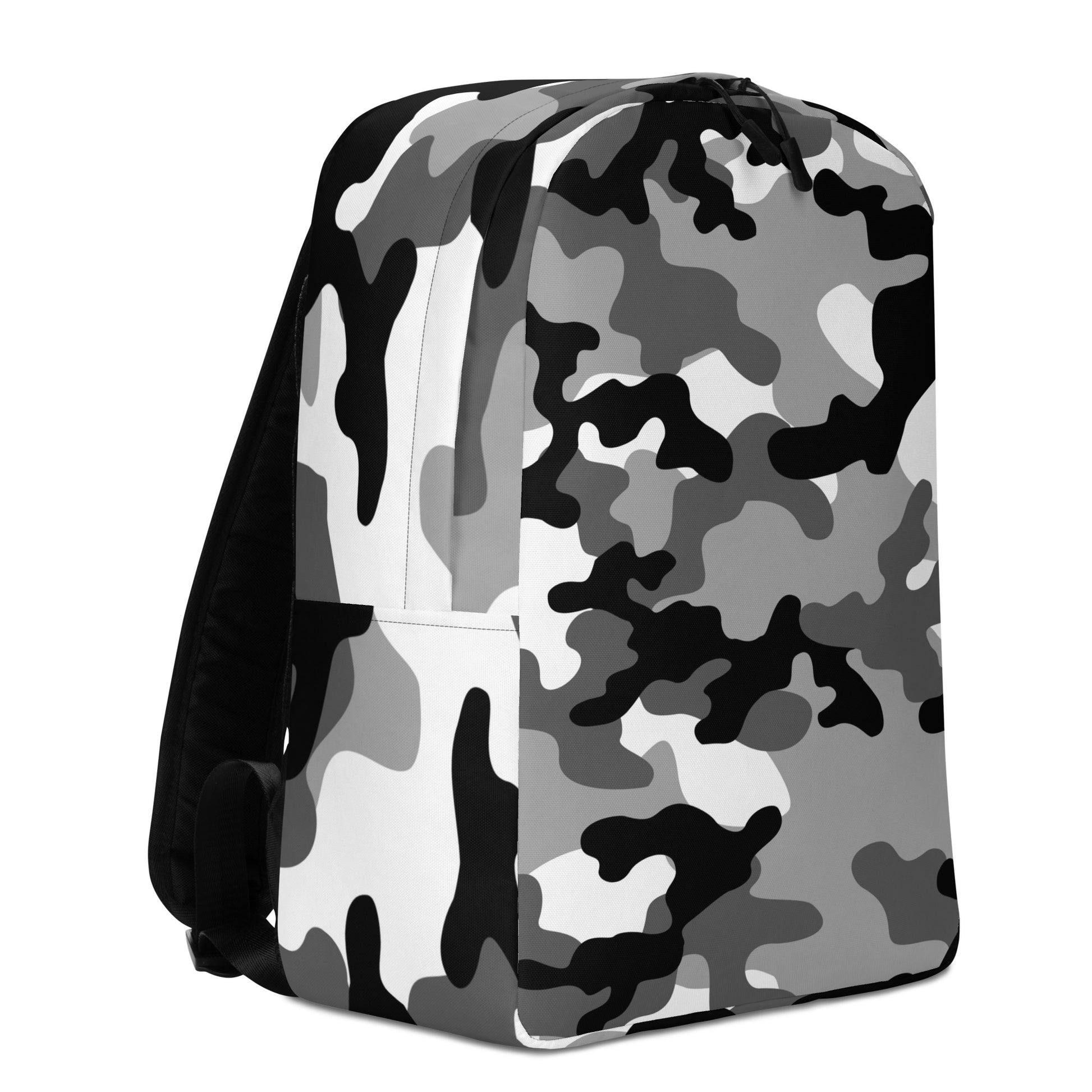 Minimalist Backpack | Black, White & Gray Camouflage