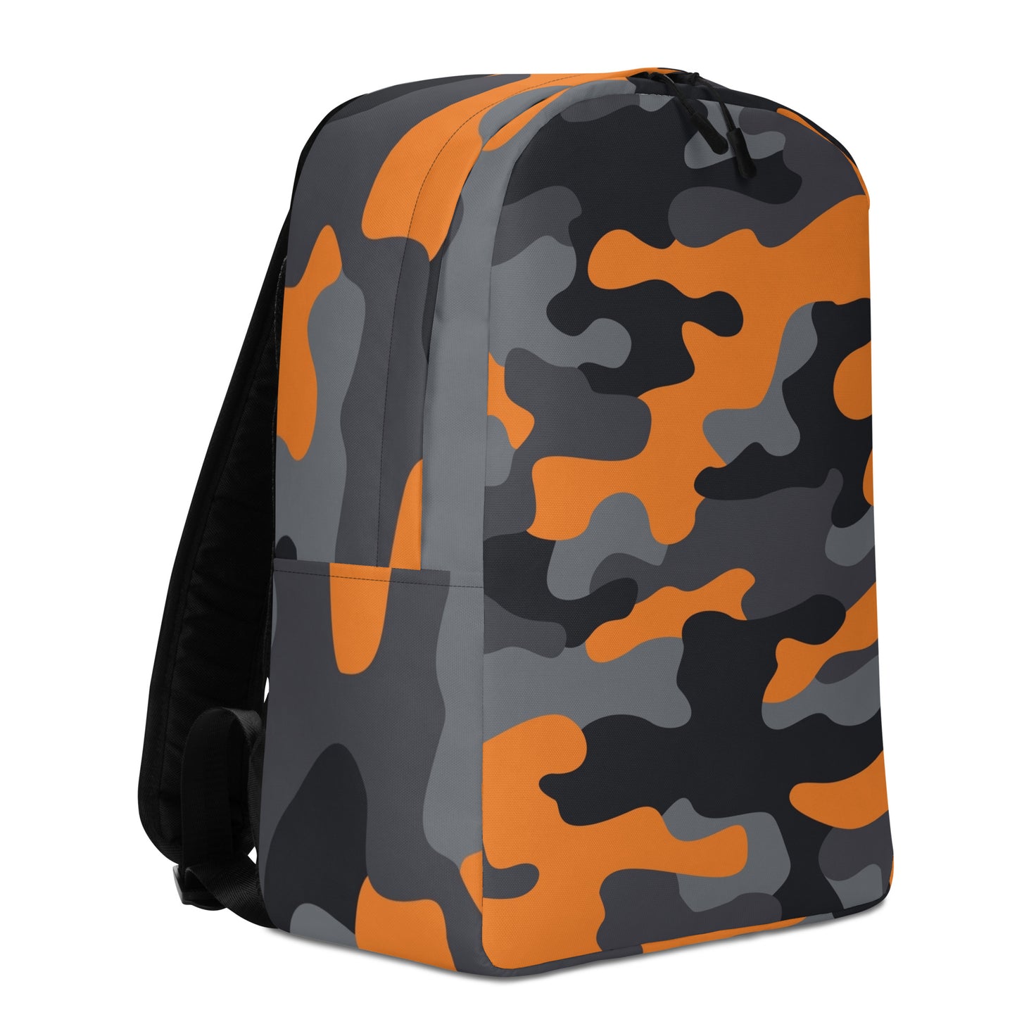 Minimalist Backpack | Orange, Gray & Black Camouflage