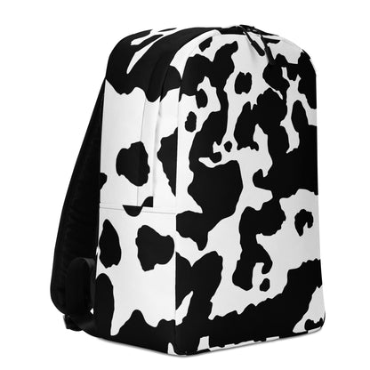 Minimalist Backpack | Black & White Cow Skin