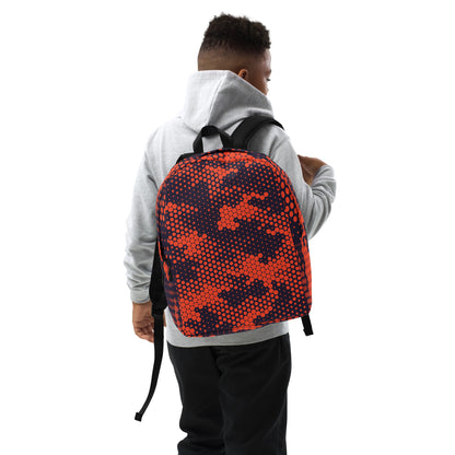 Minimalist Backpack | Orange & Blue Digital Camouflage